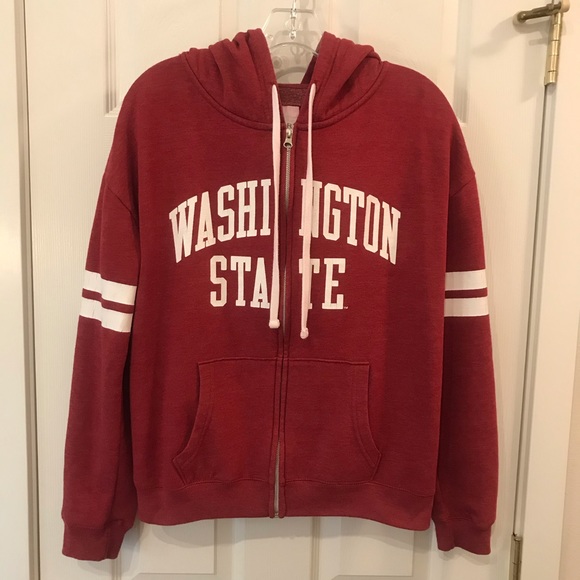 Red Shirt Tops - Women’s Washington State (WSU) Zip Front Hoodie